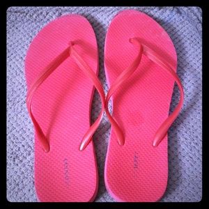 Red flip flops